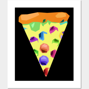 Geometric Rainbow Pizza Posters and Art